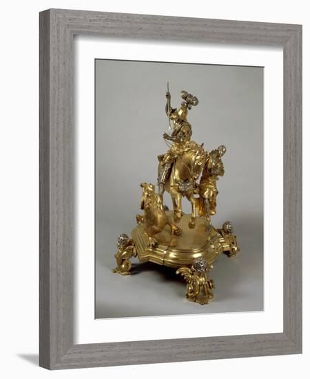 Silver and Gilded Bronze Saint George and the Princess, Late 1600-Lorenzo Vaccaro-Framed Giclee Print