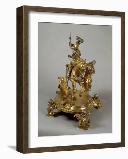 Silver and Gilded Bronze Saint George and the Princess, Late 1600-Lorenzo Vaccaro-Framed Giclee Print