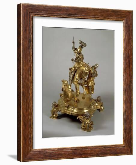 Silver and Gilded Bronze Saint George and the Princess, Late 1600-Lorenzo Vaccaro-Framed Giclee Print