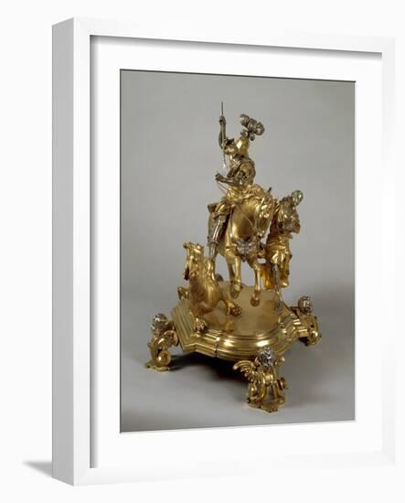 Silver and Gilded Bronze Saint George and the Princess, Late 1600-Lorenzo Vaccaro-Framed Giclee Print