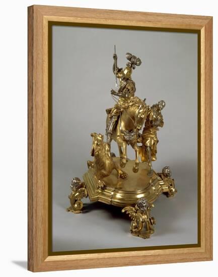 Silver and Gilded Bronze Saint George and the Princess, Late 1600-Lorenzo Vaccaro-Framed Premier Image Canvas