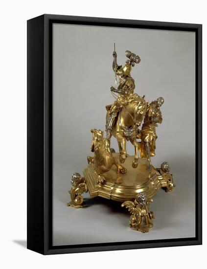 Silver and Gilded Bronze Saint George and the Princess, Late 1600-Lorenzo Vaccaro-Framed Premier Image Canvas