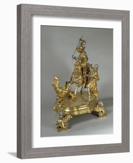 Silver and Gilded Bronze Saint George and the Princess, Late 1600-Lorenzo Vaccaro-Framed Giclee Print
