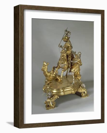 Silver and Gilded Bronze Saint George and the Princess, Late 1600-Lorenzo Vaccaro-Framed Giclee Print