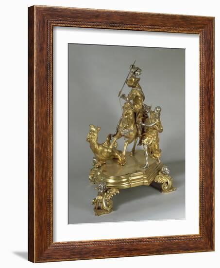 Silver and Gilded Bronze Saint George and the Princess, Late 1600-Lorenzo Vaccaro-Framed Giclee Print