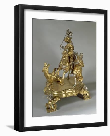 Silver and Gilded Bronze Saint George and the Princess, Late 1600-Lorenzo Vaccaro-Framed Giclee Print