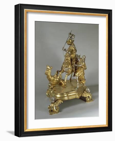 Silver and Gilded Bronze Saint George and the Princess, Late 1600-Lorenzo Vaccaro-Framed Giclee Print