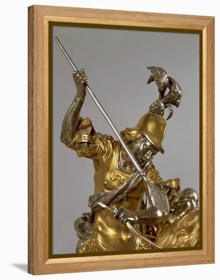 Silver and Gilded Bronze Saint George and the Princess, Late 1600-Lorenzo Vaccaro-Framed Premier Image Canvas