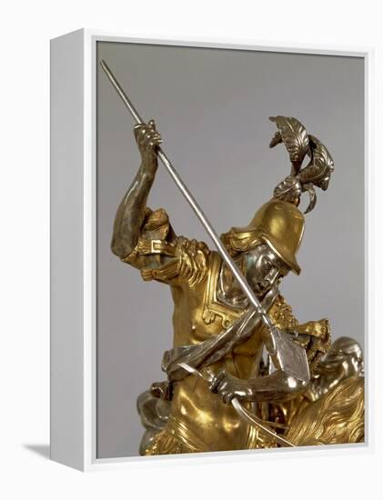 Silver and Gilded Bronze Saint George and the Princess, Late 1600-Lorenzo Vaccaro-Framed Premier Image Canvas