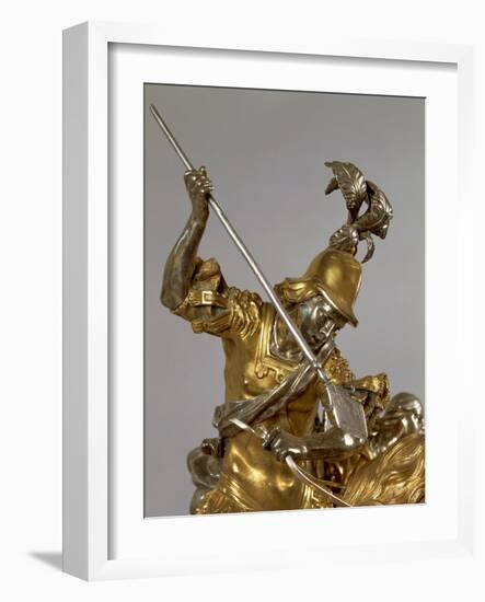 Silver and Gilded Bronze Saint George and the Princess, Late 1600-Lorenzo Vaccaro-Framed Giclee Print