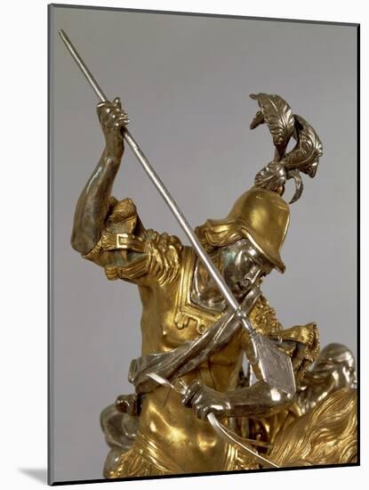 Silver and Gilded Bronze Saint George and the Princess, Late 1600-Lorenzo Vaccaro-Mounted Giclee Print