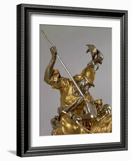 Silver and Gilded Bronze Saint George and the Princess, Late 1600-Lorenzo Vaccaro-Framed Giclee Print