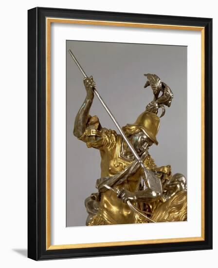 Silver and Gilded Bronze Saint George and the Princess, Late 1600-Lorenzo Vaccaro-Framed Giclee Print