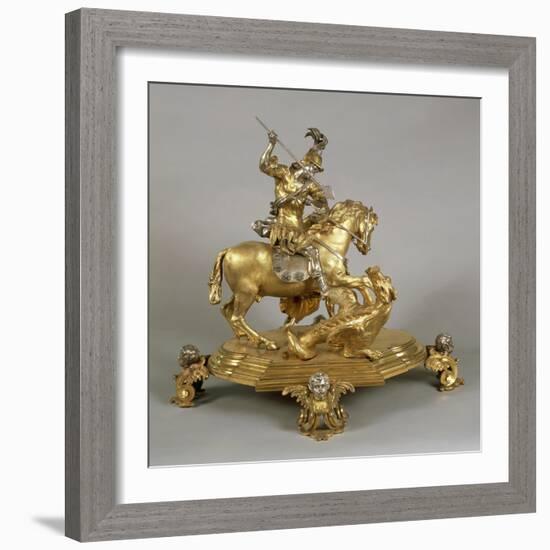 Silver and Gilded Bronze Saint George and the Princess-Lorenzo Vaccaro-Framed Giclee Print