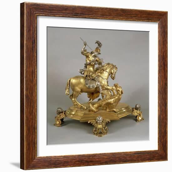 Silver and Gilded Bronze Saint George and the Princess-Lorenzo Vaccaro-Framed Giclee Print