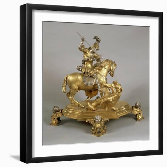 Silver and Gilded Bronze Saint George and the Princess-Lorenzo Vaccaro-Framed Giclee Print