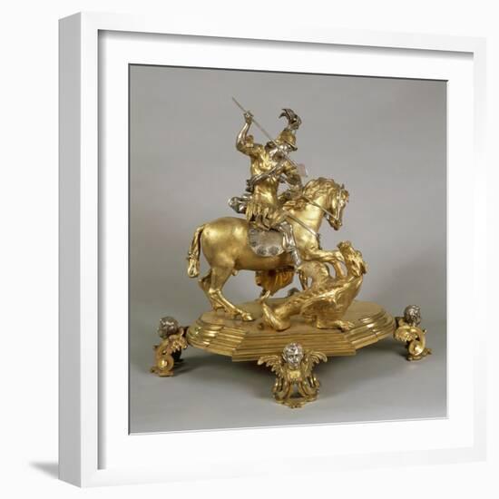 Silver and Gilded Bronze Saint George and the Princess-Lorenzo Vaccaro-Framed Giclee Print