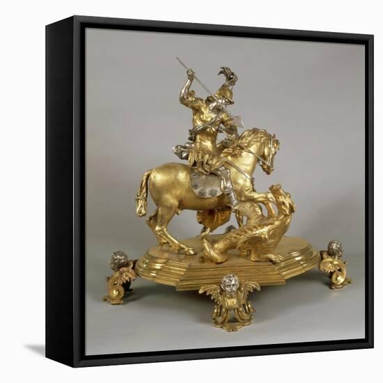Silver and Gilded Bronze Saint George and the Princess-Lorenzo Vaccaro-Framed Premier Image Canvas
