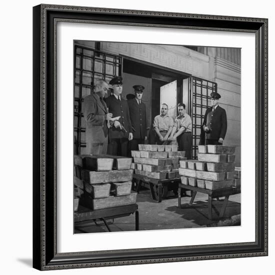 Silver Bars Arriving at Chase National Bank-Herbert Gehr-Framed Photographic Print