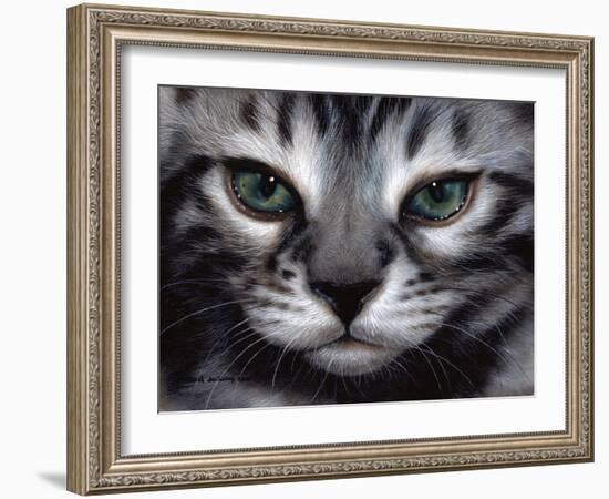 Silver Bengal Cat-Sarah Stribbling-Framed Art Print