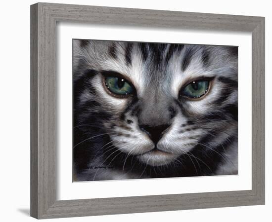 Silver Bengal Cat-Sarah Stribbling-Framed Art Print