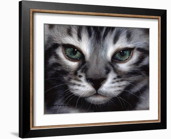 Silver Bengal Cat-Sarah Stribbling-Framed Art Print