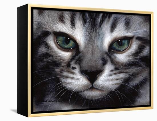 Silver Bengal Cat-Sarah Stribbling-Framed Stretched Canvas