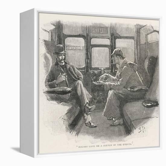 Silver Blaze Holmes and Watson in a Railway Compartment-Sidney Paget-Framed Premier Image Canvas