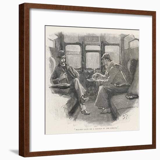 Silver Blaze Holmes and Watson in a Railway Compartment-Sidney Paget-Framed Photographic Print