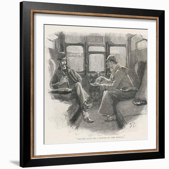 Silver Blaze Holmes and Watson in a Railway Compartment-Sidney Paget-Framed Photographic Print