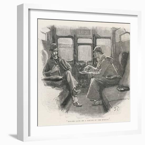 Silver Blaze Holmes and Watson in a Railway Compartment-Sidney Paget-Framed Photographic Print