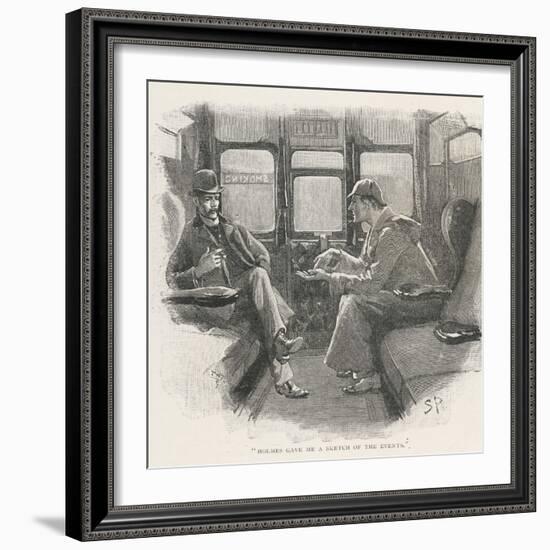 Silver Blaze Holmes and Watson in a Railway Compartment-Sidney Paget-Framed Photographic Print