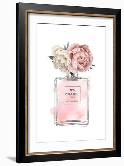 Silver Bottle Blush with Peony-Amanda Greenwood-Framed Art Print