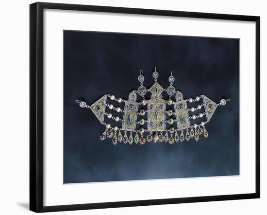 Silver Breastplate with Cloisonne Enamel and Glass, 1900, Algeria-null-Framed Giclee Print