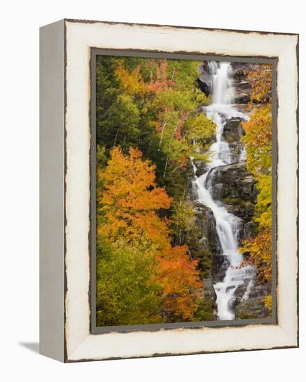 Silver Cascade Waterfall in White Mountains in Autumn, Crawford Notch State Park, New Hampshire-Jerry & Marcy Monkman-Framed Premier Image Canvas