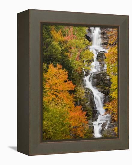 Silver Cascade Waterfall in White Mountains in Autumn, Crawford Notch State Park, New Hampshire-Jerry & Marcy Monkman-Framed Premier Image Canvas