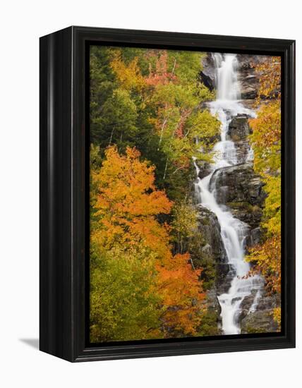 Silver Cascade Waterfall in White Mountains in Autumn, Crawford Notch State Park, New Hampshire-Jerry & Marcy Monkman-Framed Premier Image Canvas