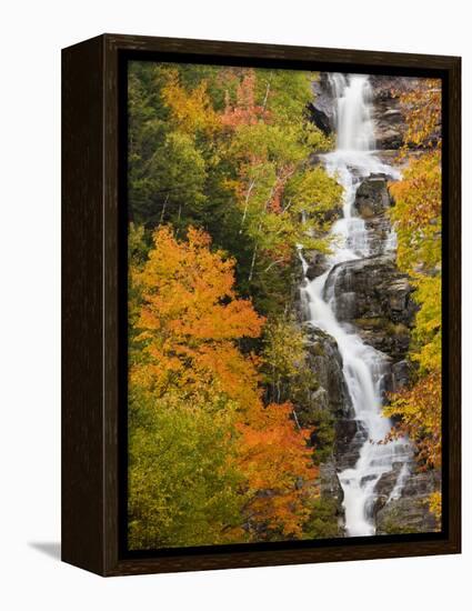 Silver Cascade Waterfall in White Mountains in Autumn, Crawford Notch State Park, New Hampshire-Jerry & Marcy Monkman-Framed Premier Image Canvas