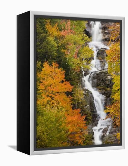 Silver Cascade Waterfall in White Mountains in Autumn, Crawford Notch State Park, New Hampshire-Jerry & Marcy Monkman-Framed Premier Image Canvas