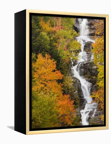 Silver Cascade Waterfall in White Mountains in Autumn, Crawford Notch State Park, New Hampshire-Jerry & Marcy Monkman-Framed Premier Image Canvas