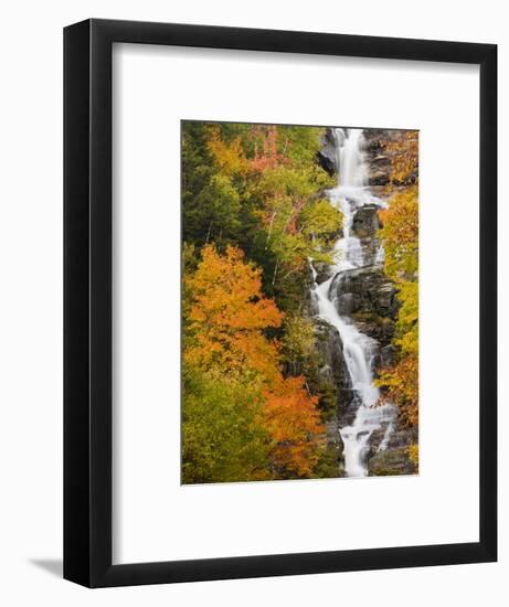 Silver Cascade Waterfall in White Mountains in Autumn, Crawford Notch State Park, New Hampshire-Jerry & Marcy Monkman-Framed Photographic Print