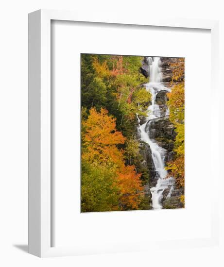 Silver Cascade Waterfall in White Mountains in Autumn, Crawford Notch State Park, New Hampshire-Jerry & Marcy Monkman-Framed Photographic Print