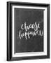 Silver Chalkboard Choose Happiness Typography-Jetty Printables-Framed Art Print