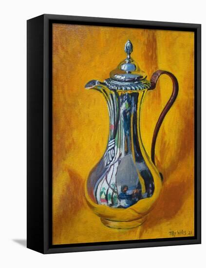 Silver Coffee Pot 2021 (oil)-Tilly Willis-Framed Premier Image Canvas