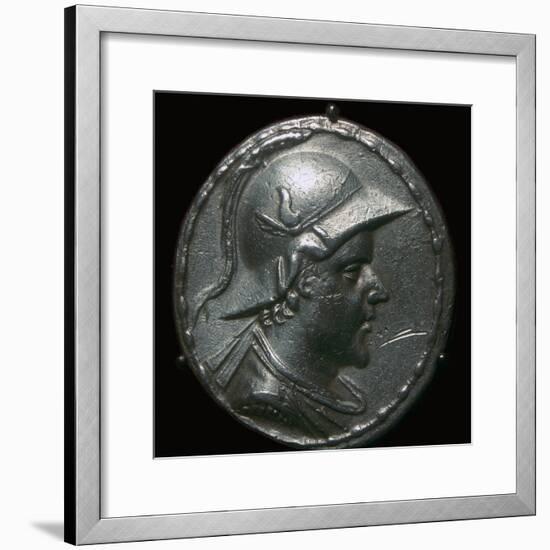 Silver coin of Eucratides I, a King of Bactria. Artist: Unknown-Unknown-Framed Giclee Print