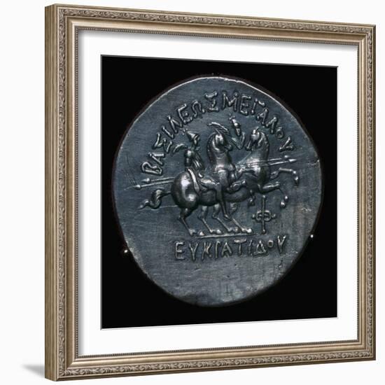 Silver coin of Eucratides I, a King of Bactria. Artist: Unknown-Unknown-Framed Giclee Print