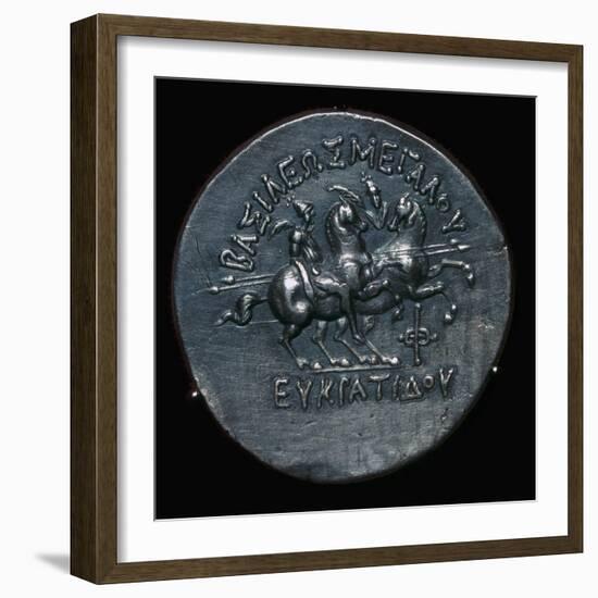 Silver coin of Eucratides I, a King of Bactria. Artist: Unknown-Unknown-Framed Giclee Print