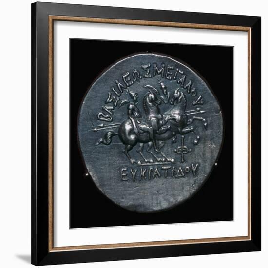 Silver coin of Eucratides I, a King of Bactria. Artist: Unknown-Unknown-Framed Giclee Print