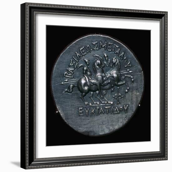 Silver coin of Eucratides I, a King of Bactria. Artist: Unknown-Unknown-Framed Giclee Print