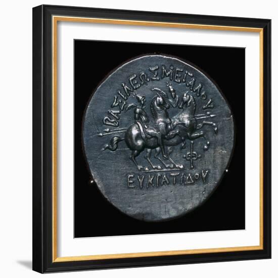 Silver coin of Eucratides I, a King of Bactria. Artist: Unknown-Unknown-Framed Giclee Print